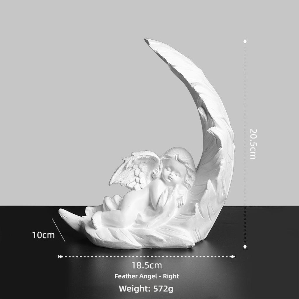 Nordic Roman Column Decor with Angel Wings - Resin Photography Props for Wedding, Vintage Shelf Ornament Minimalist Sculpture