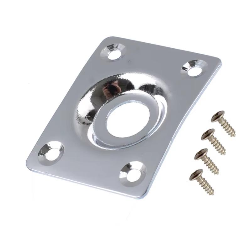 Square Metal Guitar Output Jack Plate Socket Cover Replacement Part For Electric Guitar Accessories