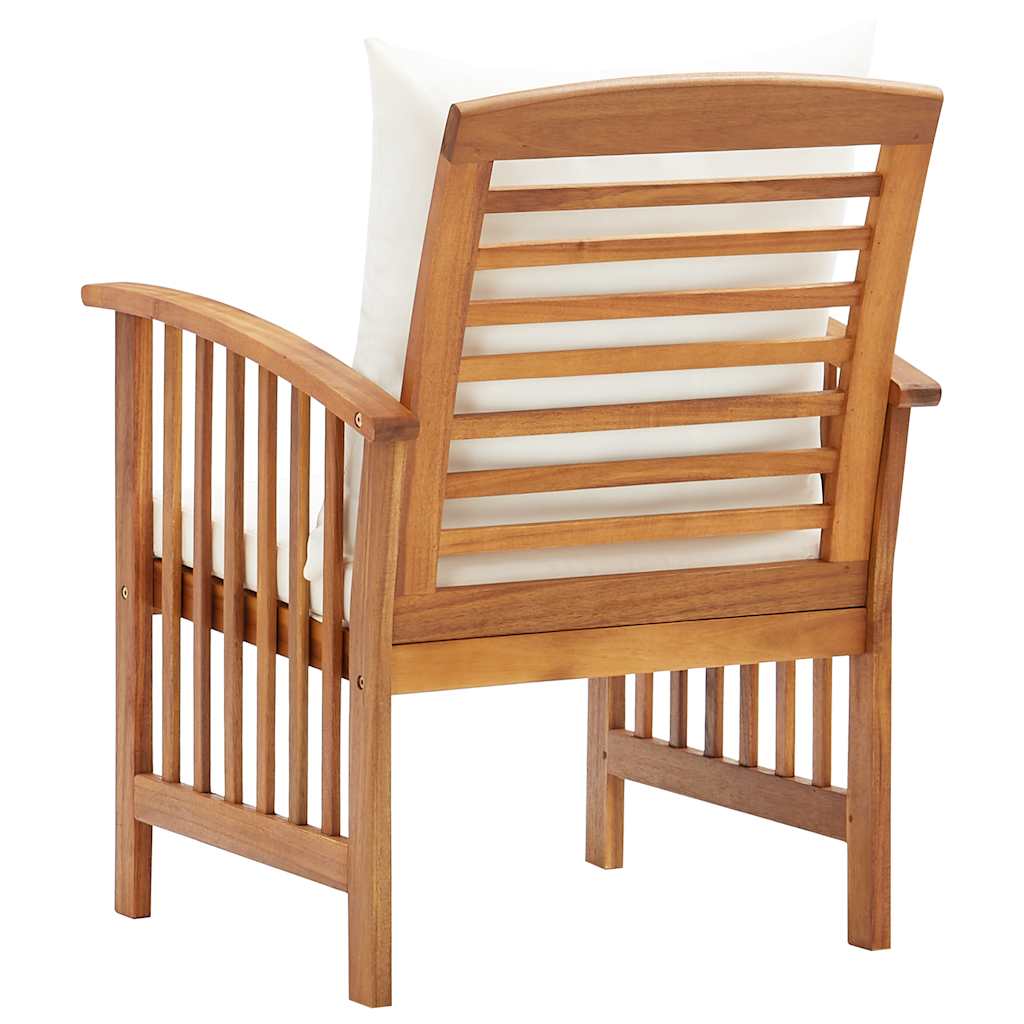 Garden Chairs with Cushions 2 Pcs Solid Acacia Wood
