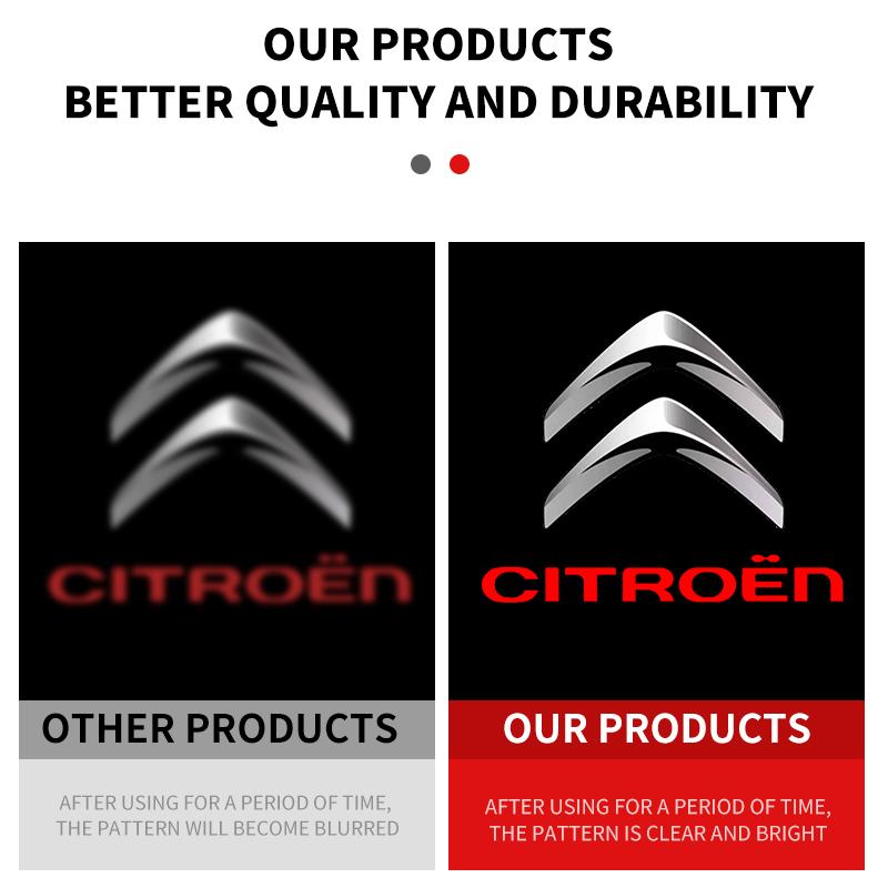 2Pcs LED Car Door Welcome Lights Logo Projector for Citroen C2 C3 C4 C5 X7 C6 C7 Ghost Shadow Lamp Courtesy Light Auto Accessory