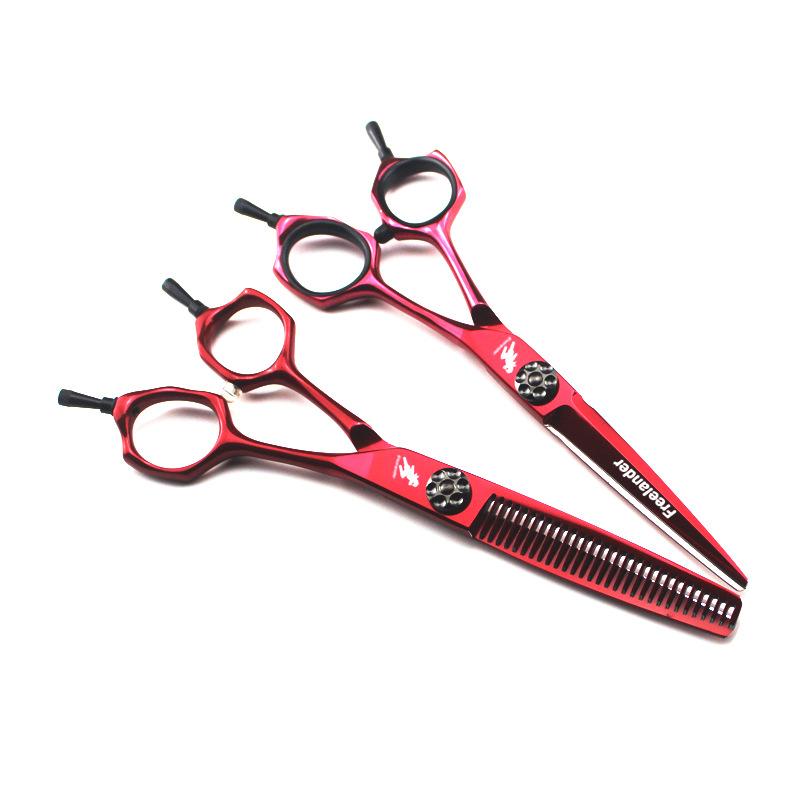 Xy1 Burgundy Model, Hair Scissor Set, Flat Scissors, Thin Scissors, Free Comb Scraper, Special For Hair Salons.