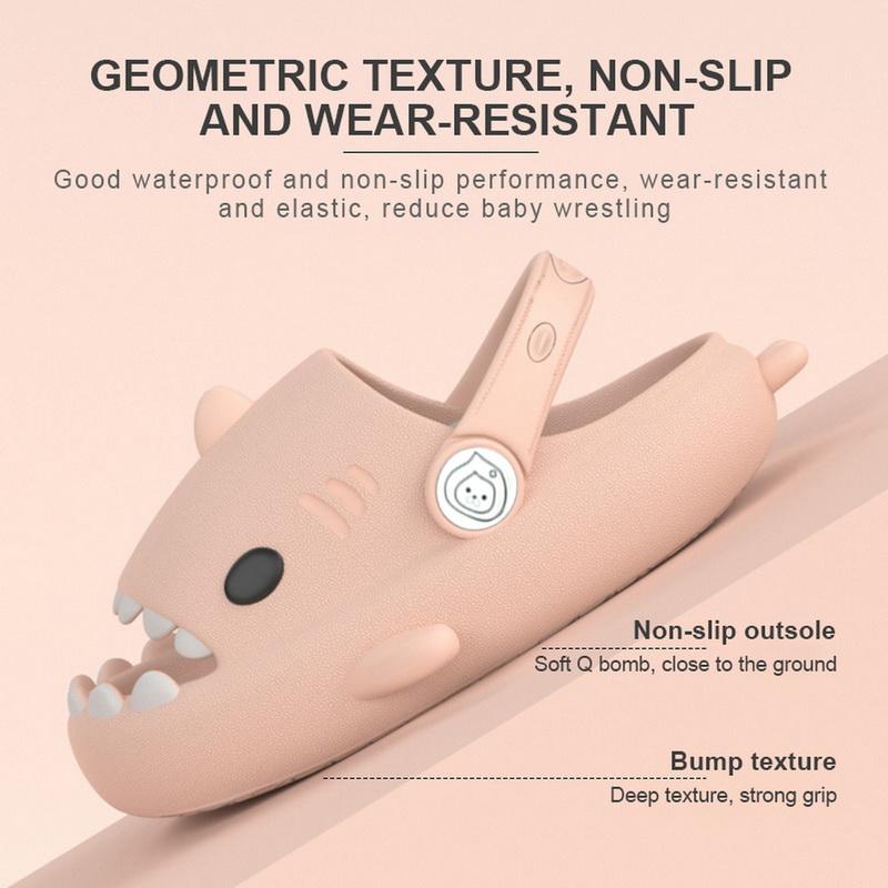 Upgrade Summer Children Slippers Thick Sole 4cm Eva Shark Slippers Non-Slip Soft Bottom Baby Sandal Kids Shark Slides Home