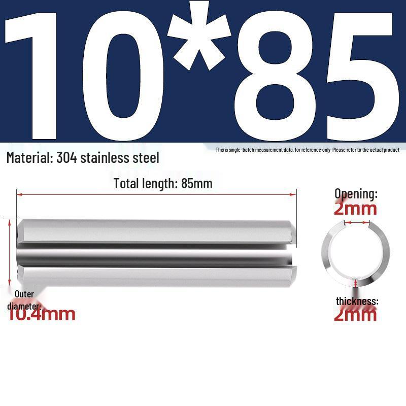 304 Stainless Steel Slotted Spring Pin, Cylindrical Shaft Pin, Locating and Hollow Pin (M5-M12)