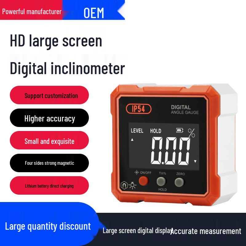 Digital Display Dual Laser Inclinometer with Four-Sided Magnet