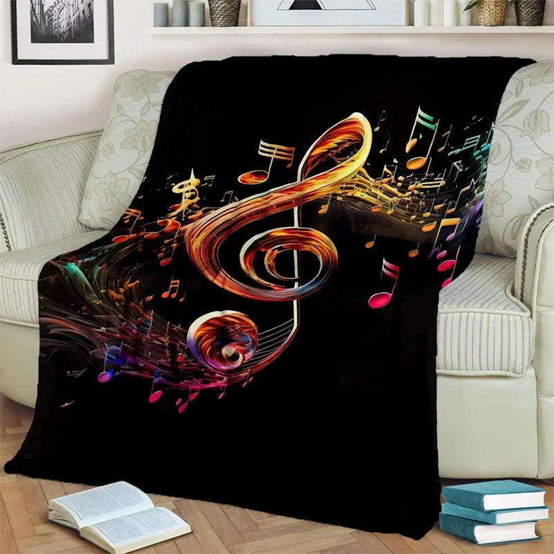 3D Colorful Musical Note Music Score Blanket,Soft Throw Blanket for Home Bedroom Bed Sofa Picnic Travel Office Cover Blanket Kid