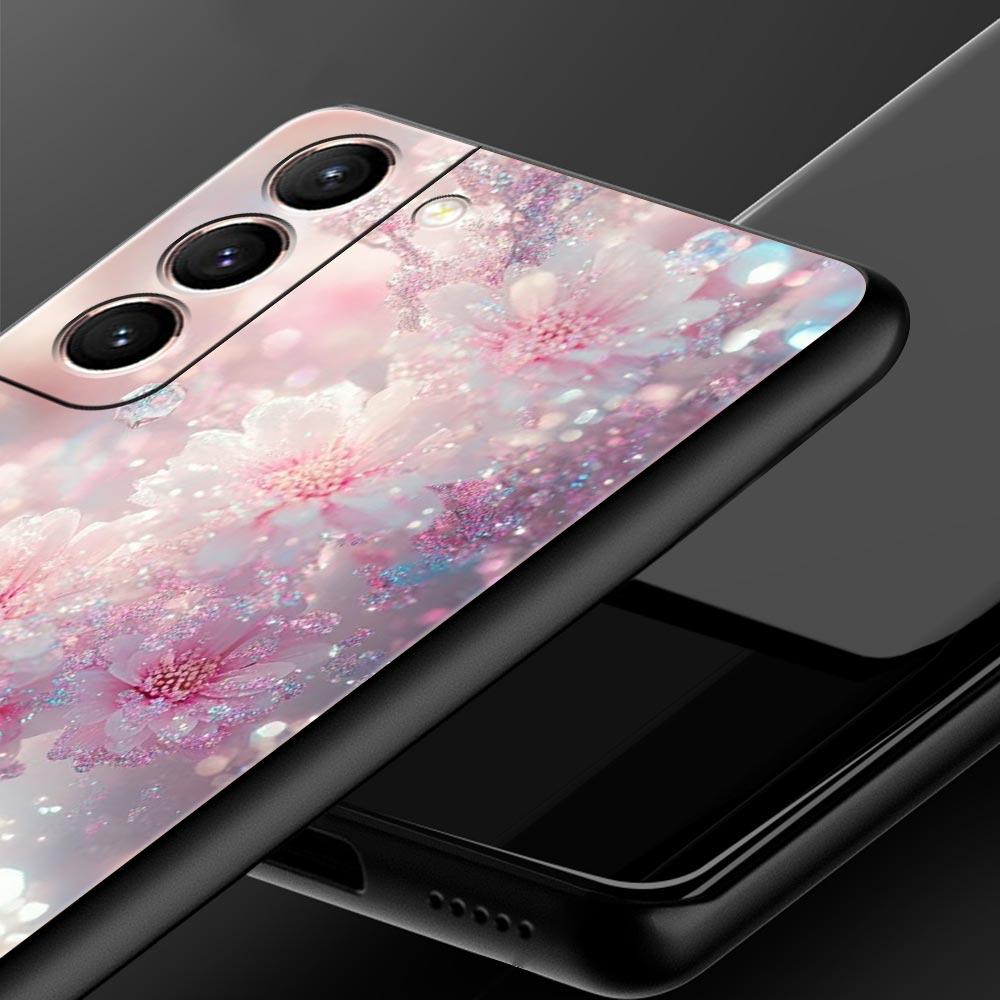 Korean Flower Phone Case for Samsung Galaxy S26 S25 S24 S23 S22 S20 S21 FE Ultra S25 Edge Plus 5G Soft TPU Cover Fundas Capa Bag