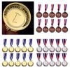 10Pcs Silver Award Medals Zinc Alloy Winner Reward Badge with Neck Ribbon Gold Silver Bronze Prizes for Classrooms Office Games