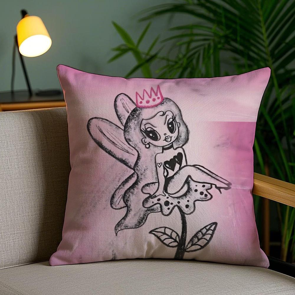 Cartoon Manana Sera K-Karol G Cushion Cover Soft Short Plush Double-Sided Printing Home Decor Machine Washable Pillow Case Gift