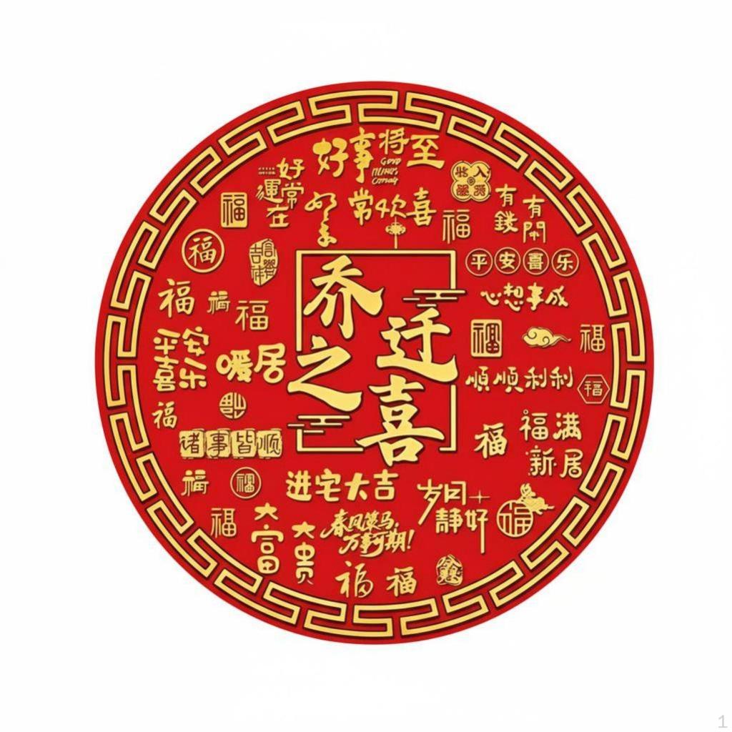 Home Door Sticker, Gold Foil Flocking, Chinese Blessing Decor