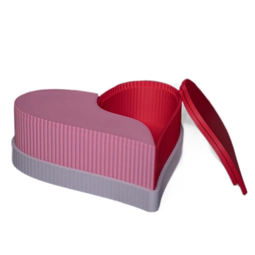 2 Compartments Heart-Shaped Jewelry Box 3D Printed Double Colors Storage Box  Gift for Girlfriend
