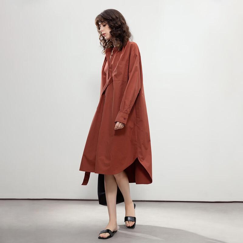 

Demana Retro Red Tie-Waist Shirt Dress M