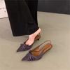 Women's Thin Heels High Heels Large Size Elegant Bowknot Sexy Pointed Toe Leisure Pumps Fashion Comfortable Slingbacks Sandals