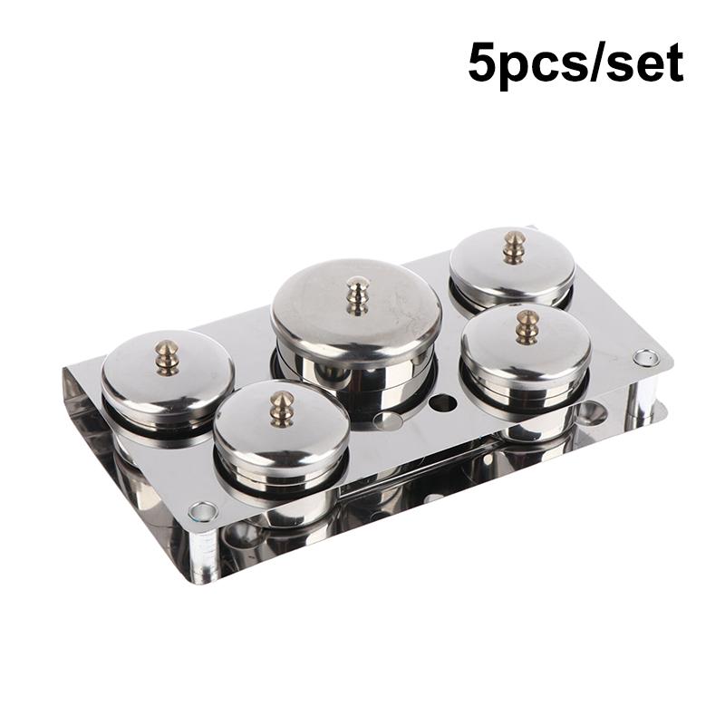 3/5 Stuks Roestvrij Staal Dappen Schaal Bekers Set Salon Manicure Acryl Poeder Vloeistof Container Organizer Tray Dappen Schaal Nagelkunst Gereedschap