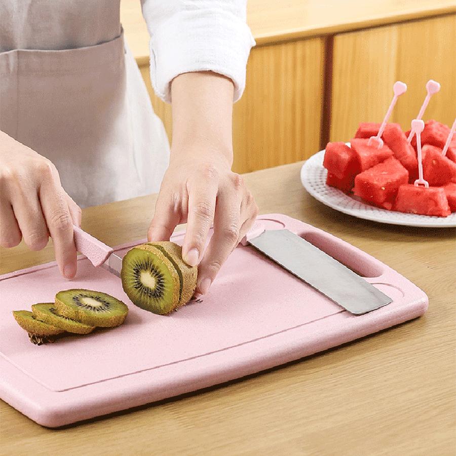 1PCS/2PCS kitchen household 3-in-1 mildew proof cutting board, fruit and vegetables with knives multi-functional cutting board