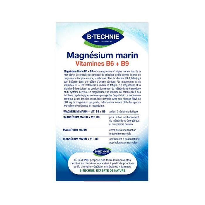 Biotechnie Magnésium Marin B6 + B9 40 gélules