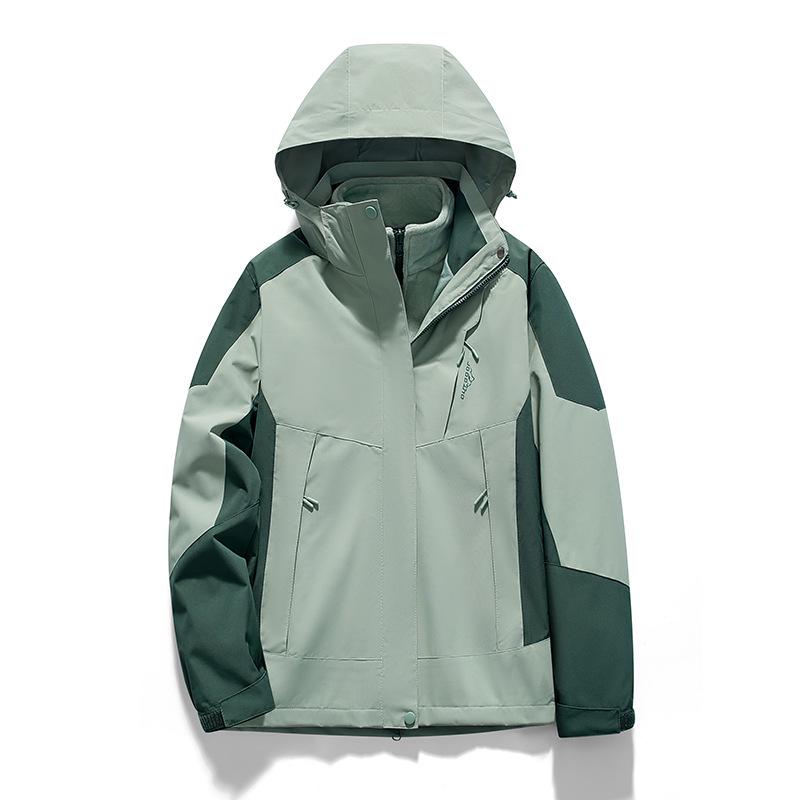 3-i-1 Vindtät Vattentät Skidjacka för Herr & Dam med Avtagbart Sammetsfoder - Varm, Tjock och Andningsbar Utomhusdräkt.