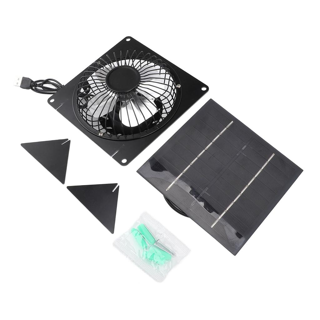 Solar Panel Fan Mini USB Outdoor Portable Cooling Fan Desktop Exhaust Ventilation with 2 Brackets 20W 5V