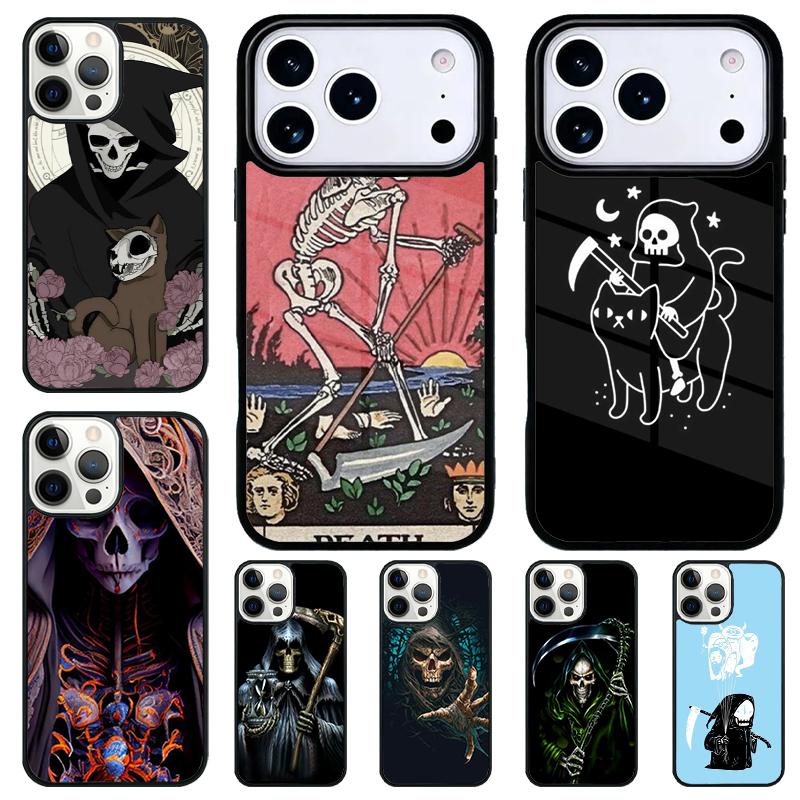 Reaper Skull Skeleton Shockproof Phone Case for iPhone 17 Air 16e 15 11 12 14 13 Pro Max Cover Coque