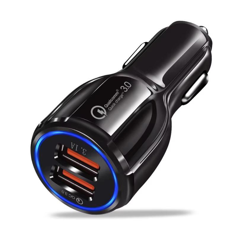 18W 3.1A Car Charger Dual USB Fast Charging QC Phone Charger Adapter For iPhone 16 Pro Max 13 14 15 Pro Xiaomi Samsung Huawei