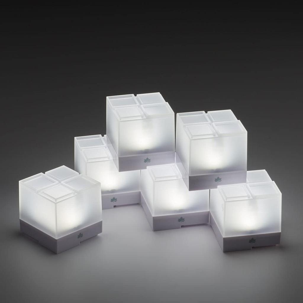 LOGOS Battery-Operated Remote Control Block Light - BA (3 Pieces) 74175030 White (approx.) 8cm W X 8cm D X 8cm H (1 Piece)