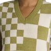 Vans V-Neck Checkered Fitted Sleeveless Vest Women Tops Green VN000F6WBD4