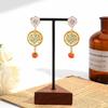 Painting Enamel Flower Dangle Earrings Charm Bohemian Dangle Earring  Women