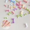 50Pcs Colorful Bow Nail Art Parts Charms Bulk Shiny Mini Resin Ribbon Nail Rhinestones Diy Summer Nail Art Decor Accessories