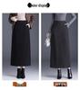 High-Waisted Wool Midi Skirt with Slit – 2025 Winter Style