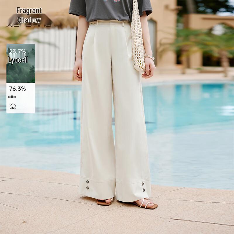 Xiangying Women s High-Waisted Tencel Blend Wide-Leg Trousers XL