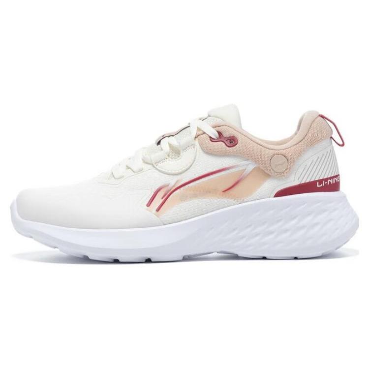 New LiNing Soft Element Durable Breathable Low Top Sports Casual Shoes Women's White Umber AGLT008-3