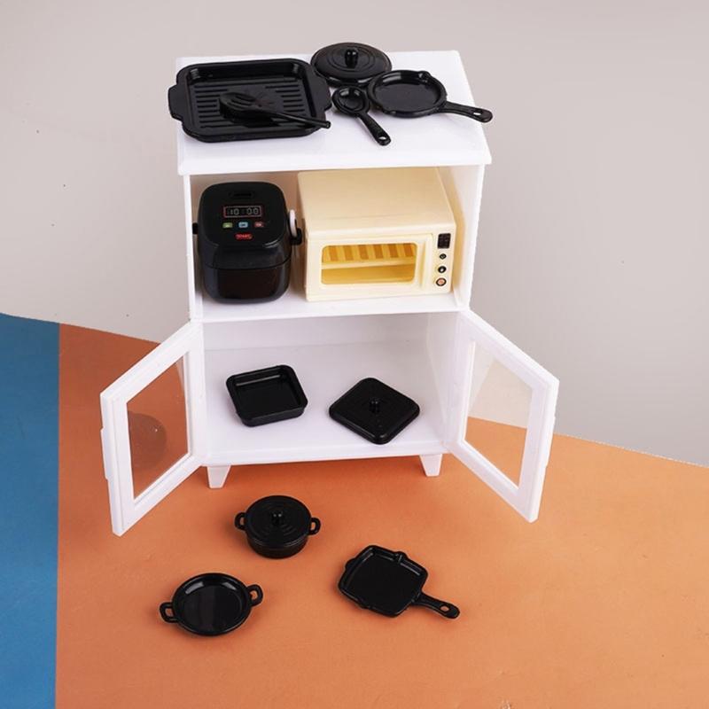Mini Cabinet Model Dollhouses Accessories For Bedroom Kitchen Living Room Tiny House Decoration