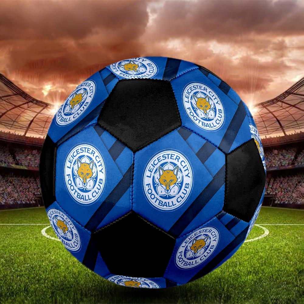 SIZE 5 Leicester City FC Soccer Ball Colorful All Ages Machine Stitched PVC Competition Ready Durable High-Bounce