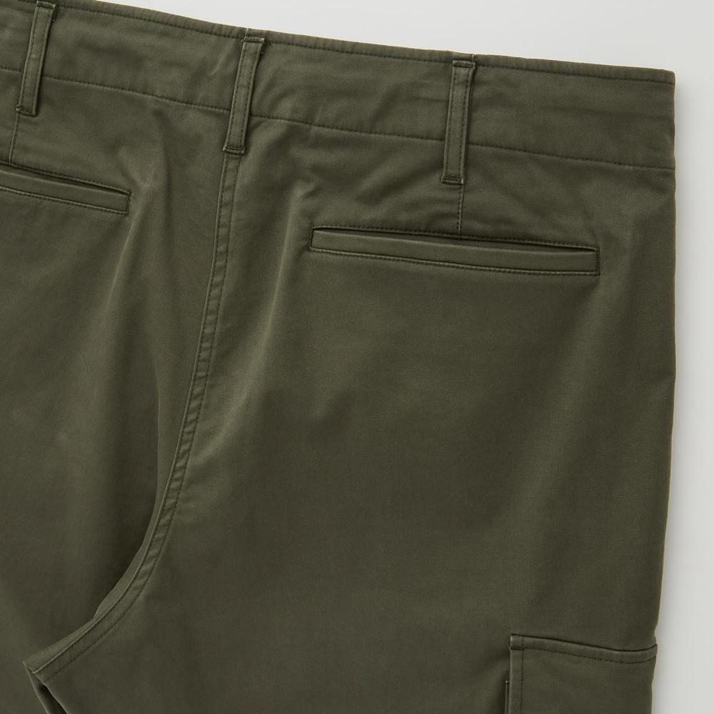 UNIQLO Solid Color Button Multi-Pocket Straight Leg Casual Pants Men bottoms Dark-Olive 441810-57
