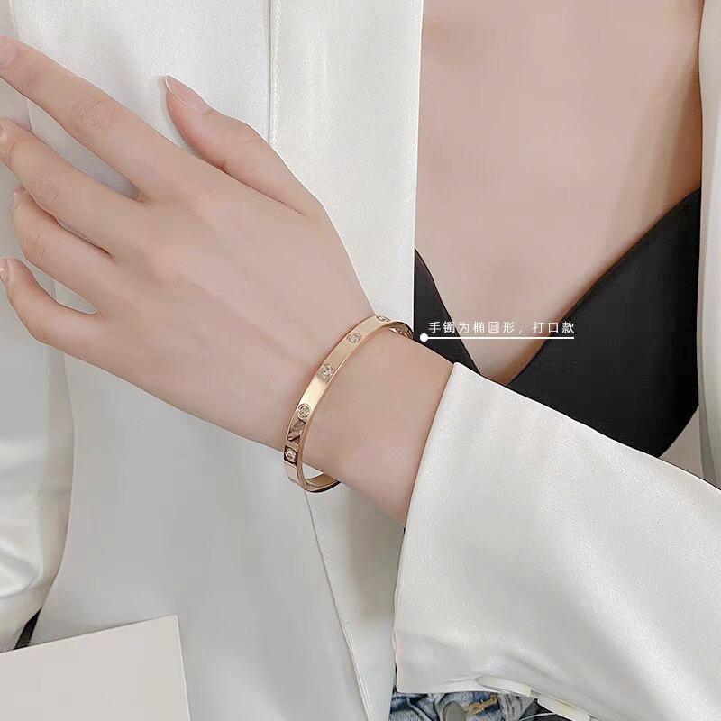 1 шт браслет из титановой стали с цирконием и звездами для женщин — фото 3