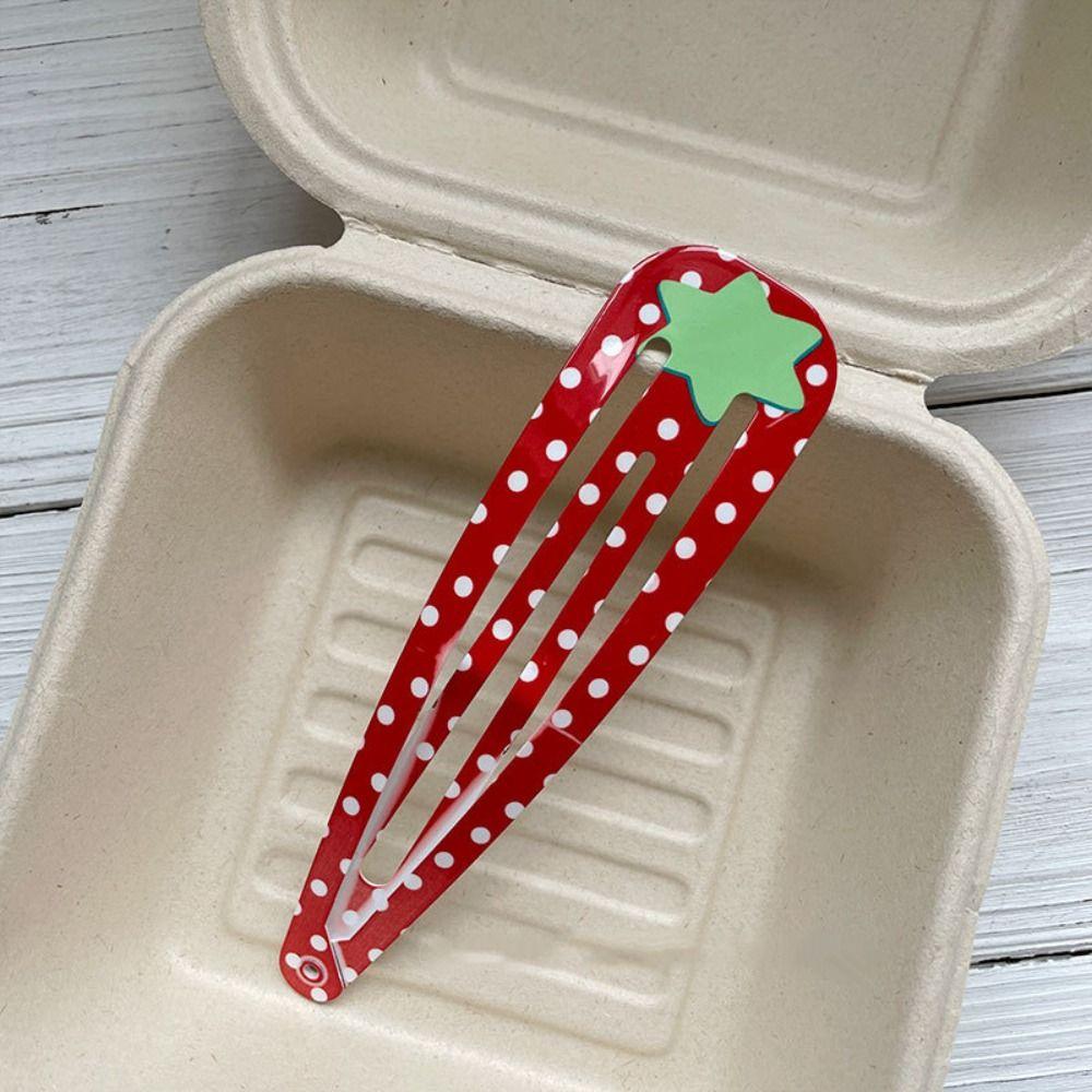 2 Stück 15cm Extra-große Haarspangen Erdbeerfrucht-Serie Kapuzenpullover BB-Clip Kreativ Polka-Dot Lustiger Haarclip Vorhangdekoration