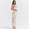 Suninheart Sommer Spaghettiträger Blumendruck Partykleider Elegantes Maxi Bodycon Hochzeitsgast Urlaubskleid Neu im Kleid 2024