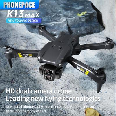K13 MAX Drone Veículo Aéreo 4K Fotografia Aérea Quatro Eixos Aeronave Dobrável Quadricóptero Controlado Remotamente para Crianças