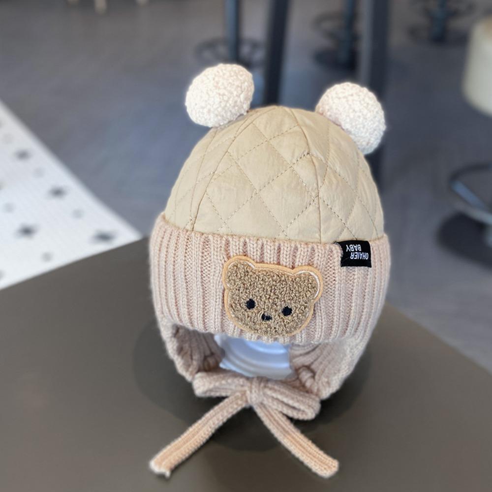 

5 Months-3 Years Old Solid Color Winter Hat Plush Ball Children Warm Cap Boys Girls хаки