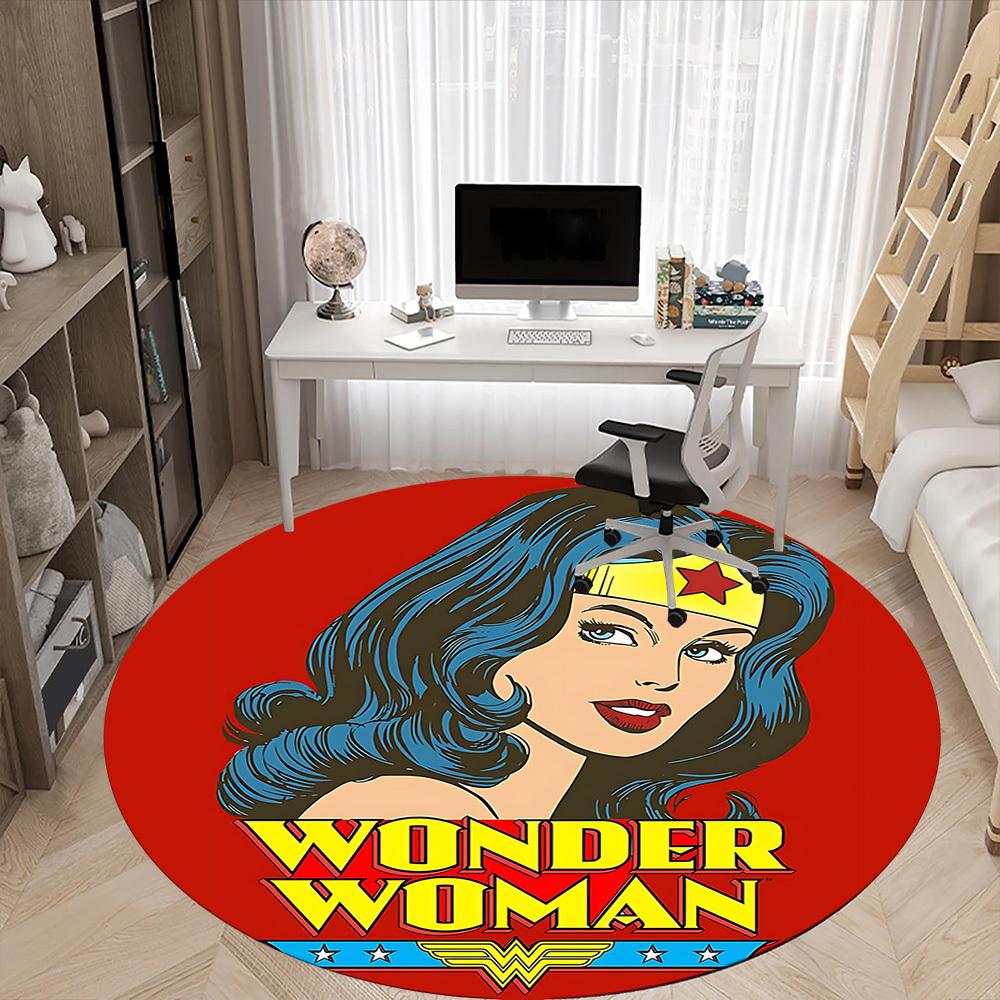1pc Wonder Woman Office Round Area Rug, Under Office Chairs Bedroom Living Room Home Decor, Room Deco, Available in Various Sizes134