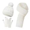 3Pcs/Set Warm Knit Beanie Snood Set Windproof Scarf Neck Warmer Suit  for Men Women
