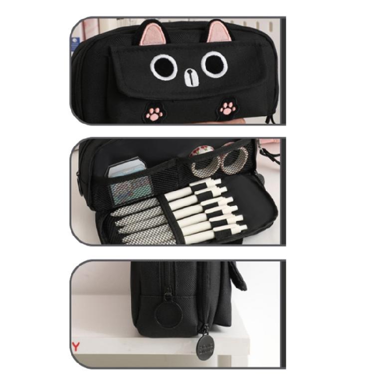 Stationery Bag Lovely Pencil Bag Cartoon Cats Pencil Case Pen Bag Large Capacity Pen Organizers Cosmetic Bag