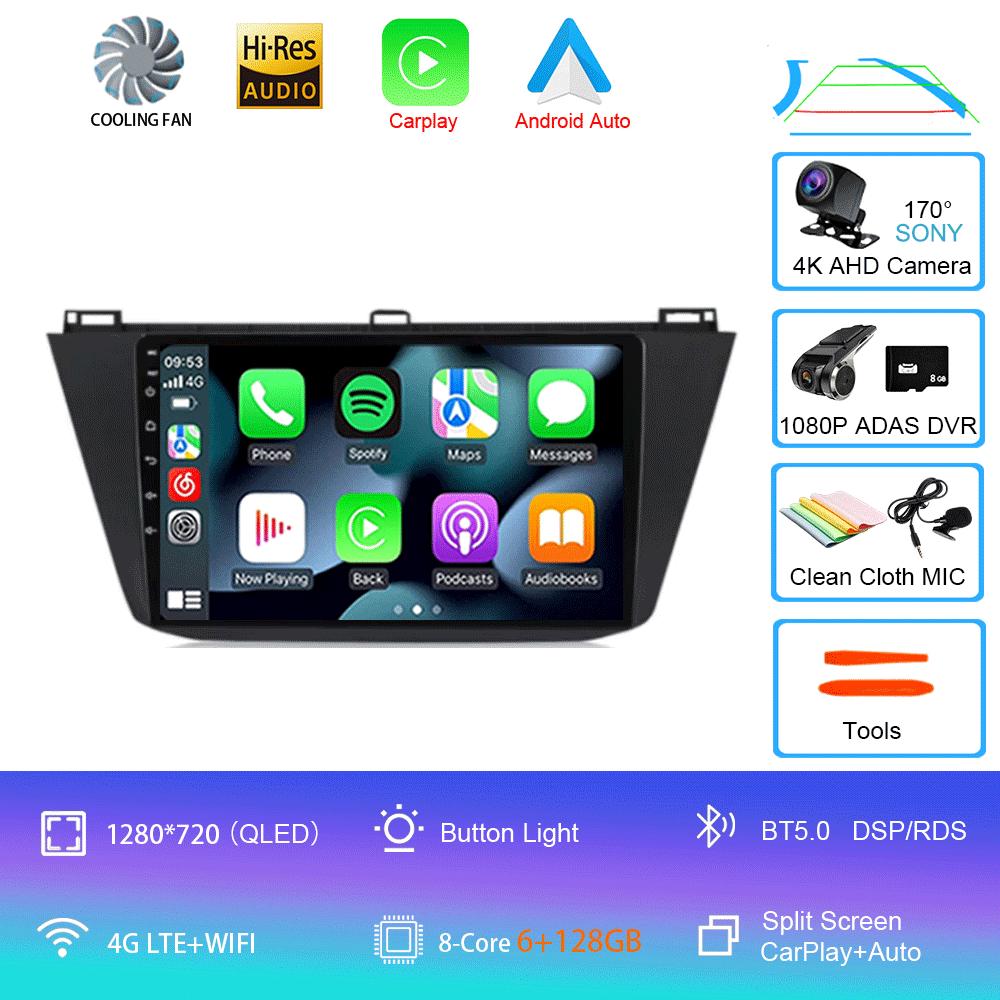 Radio Samochodowe Android 14 Carplay Auto Dla Volkswagen Tiguan 2 Mk 2016 2017 2018 2019 Odtwarzacz Wideo Multimedia Nawigacja GPS Stereo