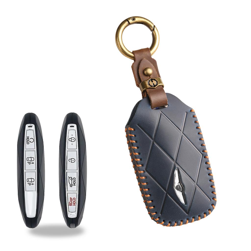 Retro Schlüsselhülle für Genesis GV60 GV90 Lawns Leder Autoschlüssel Schutzhülle Hülle