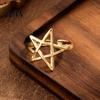 Titanium Steel Ring Thumb Hollow Star Shape Adjustable Opening Design Finger Handmade Pull Art Band Versatile Jewelry Gift