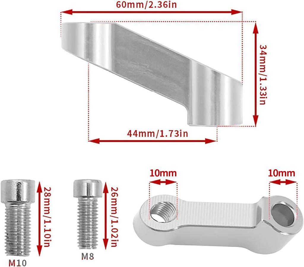 YFFSFDC Mirror Holder Offset Holder Set Mirror Riser Mirror Adapter Kit Aluminum Alloy Mirror