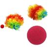 Clown Rollenspiel Cosplay Kostüm Outfits Halloween Clown Verkleidungsset Clownsnase Bunte Perücken