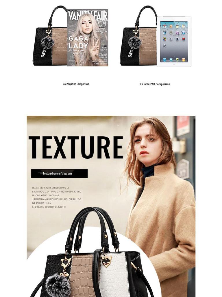 2025 Women's Large Capacity Stone Pattern Handbag: Korean Style Crossbody