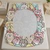 3pcs Fitted Sheet Set Cute Bear Pattern Print Design Easy Care Bed Sheet With Pillowcases For Bedroom Decor