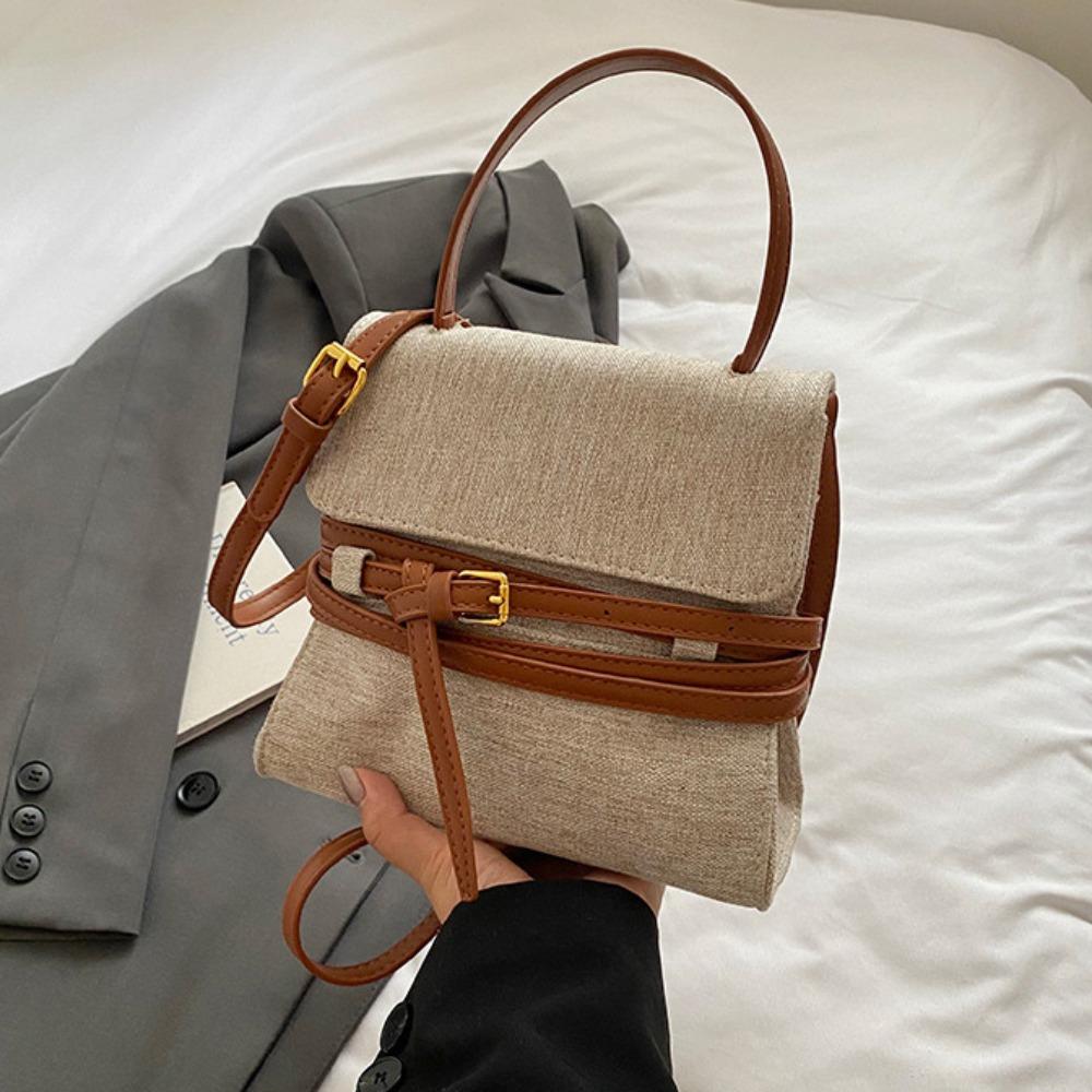 

Сумка через плечо в корейском стиле, большая вместимость, ретро сумка-ведро, женская сумка с клапаном, женская/для девочек коричневый