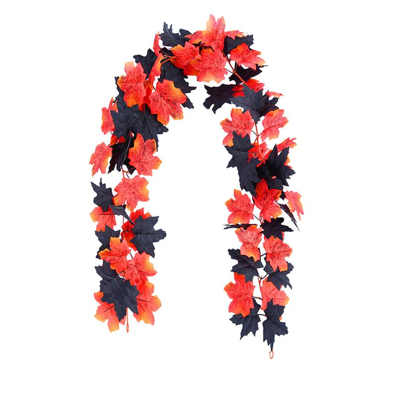 

1 шт., искусственные висячие осенние кленовые листья из ротанга, гирлянда, подвесное растение, декор на Хэллоуин, День Благодарения